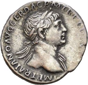 Trajan 98-117, denarius, Roma 113 e.Kr. R: Arabia stående