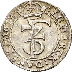 FREDERIK III 1648-1670, CHRISTIANIA, 2 mark 1656. S.24