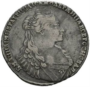 Anna, rubel 1735. Kadashevsky Mint