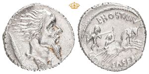 L. Hostilius Saserna. 48 BC. AR denarius (19 mm; 3,90 g)