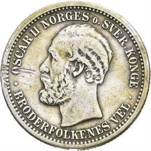 1 krone/30 skilling 1875. Riper/scratches