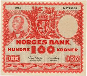 100 kroner 1954. D0718325