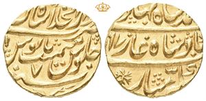 INDIA, Mughal Empire. Muhammad Shah, 1719-1748. AV mohur (22 mm; 10,80 g)