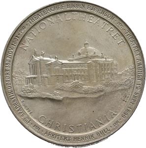 Innvielsen av Nationaltheatret 1899. Throndsen. Sølv. 31 mm