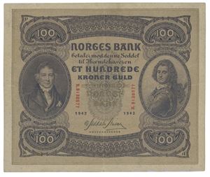 100 kroner 1942. B9138577