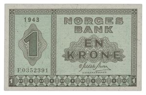 1 krone 1943. F0352391