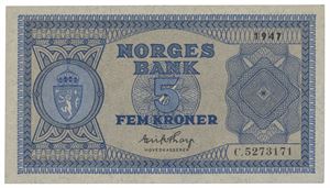 5 kroner 1947. C.5273171.