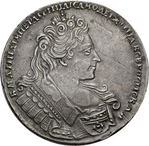 Anna, rubel 1732. Kadashevsky Mint