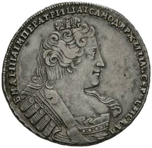 Anna, rubel 1734. Kadashevsky Mint