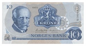 Norway. 10 kroner 1972. QI0068727. Erstatningsseddel/replacement note