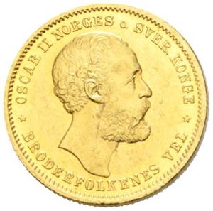 Oscar II, 20 kroner 1877.