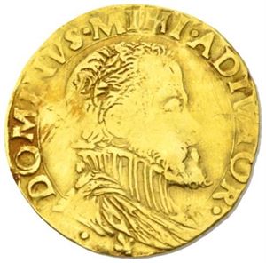Flandern, Philip II 1556-1598, 1/2 real d`or u.år/n.d..