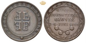 Gjøvik Turnforening. Turnstevnet 1906. Bronse 27 mm