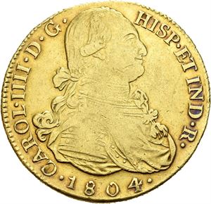 Carl IV, 8 escudos 1804. Popayan