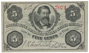 New York. Scott's Nine Hundred United States Cavalry. 5 cent ND (1861-65). No. 7071.