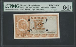 10 kroner 1954. X.0000000.