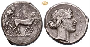SICILY, Katane. Circa 412-403 BC. AR tetradrachm (17,75 g).