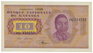 10 francs 1.12.60. No. DQ 224223