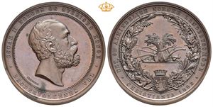 Oscar II. Det 9.de almindelige norske landbrugsmøde Christiania 1892. Bronse