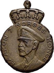 Haakon VII. 70 års medaljen (1942) 1946. Prøveavslag i bronse. 33 mm