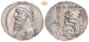 KINGS of PARTHIA. Mithradates II, 121-91 BC. AR tetradrachm (32,5 mm; 15,62 g)