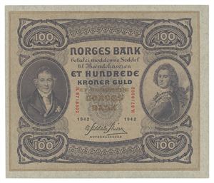 100 kroner 1942. B8718502