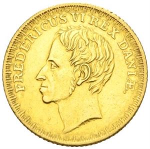 Frederik VI, 2 Frederik d`or 1828. Renset/cleaned.