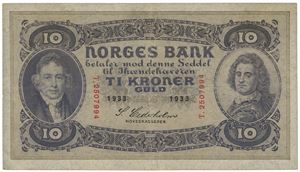 10 kroner 1933 T 2607994.