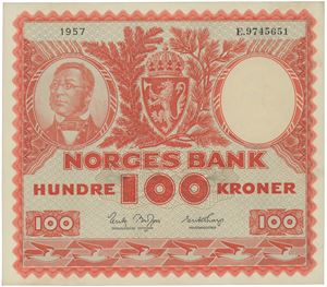 100 kroner 1957. E.9745651.