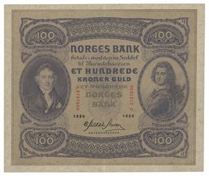 100 kroner 1939. B3737636
