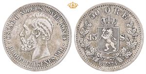 50 øre/15 skilling 1874