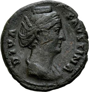 Faustuna Sr. d.141 e.Kr., Æ as, Roma etter 147 e.Kr. R: Concordia sittende mot venstre