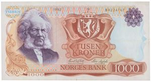 1000 kroner 1982. B8224767