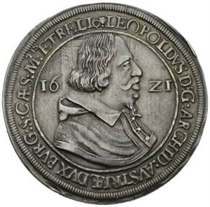 Erkehertug Leopold, taler 1621, Hall