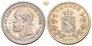 1 krone 1885. Forgylt/gilt