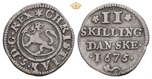 Christian V (1670 - 1699) 2 skilling 1675