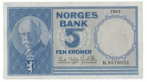 5 kroner 1963. K8570051