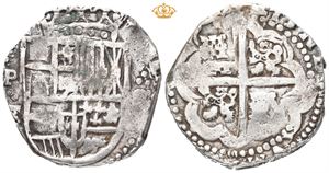 Philip IV 1621-1665, 8 reales u.år/n.d., Potosi. Pedro Trevino, "assayer" (guardein) 1643-1645