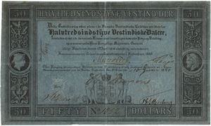 50 vestindiske dalere 1849. No.1052