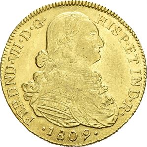 Ferdinand VII, 8 escudos 1809. Nuevo Reino