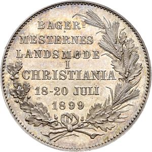 Bakermesternes landsmøte i Christiania 1899. Sølv. 27 mm