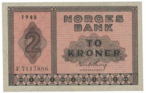 2 kroner 1948. F.7117886