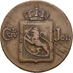 CARL XIV JOHAN 1818-1844, KONGSBERG. 1 skilling 1831/28