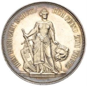5 francs 1885. Bern. Kantskade/edge nick