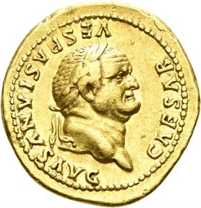 VESPASIAN 69-79, aureus, Roma 77/78 e.Kr (7,39 g). R: Annona sittende mot venstre