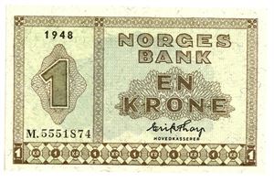 1 krone 1948. M5551874