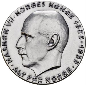 Haakon VII. 50 års regjering 1955. Rui. Sølv. 40 mm