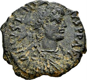 Justinian I 527-565, 1/2 follis, Antiokia, 537-539 e.Kr. R: Stor K