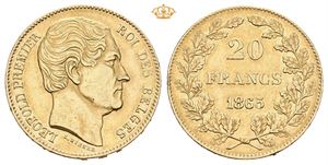 Leopold I, 20 francs 1865