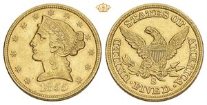 5 Dollars 1855 S